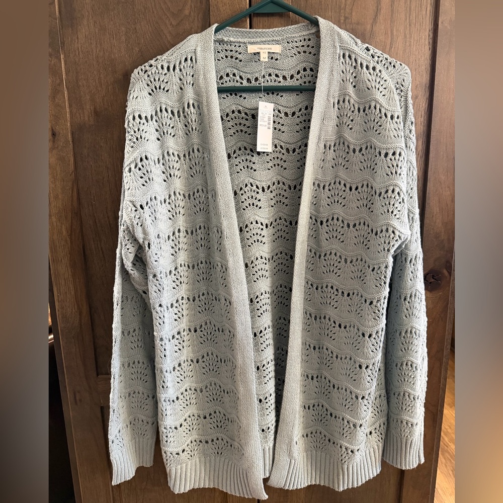 NWT Maurices Elegant Sage Green Open-Front Sweater